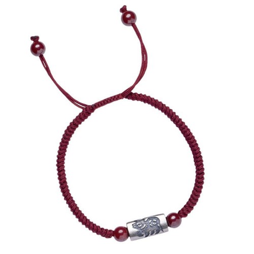 925 Silver 12 Chinese Zodiac Cinnabar String Bracelet