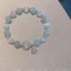 925 Silver Cat's Eye Aquamarine Support Bracelet