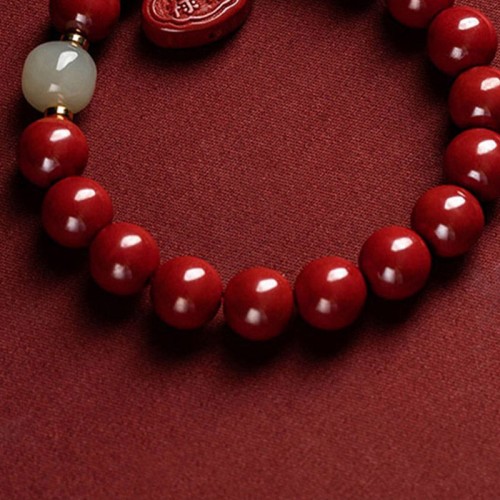Cinnabar Jade Healing Charm Bracelet