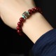 925 Silver Buddha Cinnabar Om Mani Padme Hum Bracelet