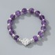 925 Silver Amethyst Lotus Spiritual Bracelet