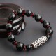 Black Onyx Nine-Eye Dzi Bead Wealth Bracelet
