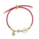 18K Gold Hetian Jade Luck Red Rope Bracelet