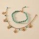 2Pcs Turquoise Stone Flower Protection Bracelet