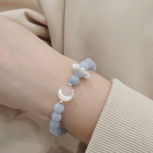 925 Silver Amethyst Aquamarine Cat's Eye Healing Bracelet 925 Silver Amethyst Aquamarine Cat's Eye Healing Bracelet