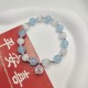 925 Silver Cat's Eye Aquamarine Support Bracelet