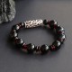 Black Onyx Nine-Eye Dzi Bead Wealth Bracelet