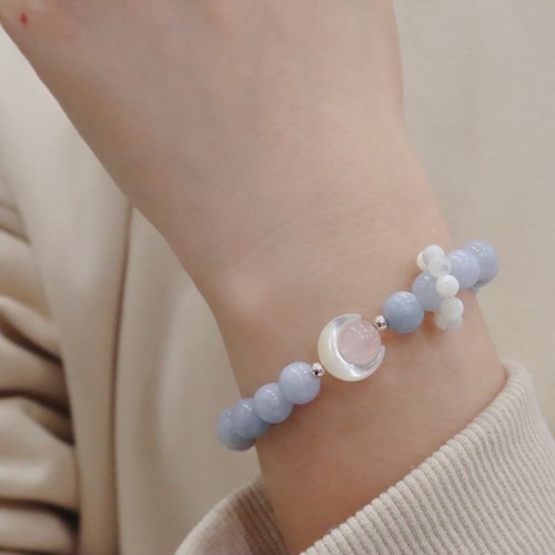 925 Silver Amethyst Aquamarine Cat's Eye Healing Bracelet 925 Silver Amethyst Aquamarine Cat's Eye Healing Bracelet