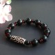 Black Onyx Nine-Eye Dzi Bead Wealth Bracelet