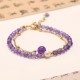 14K Gold Plated Amethyst Crystal Healing Chain Bracelet