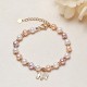 18K Gold Plated Pearl Elephant Zircon Charm Sincerity Bracelet 18K Gold Plated Pearl Elephant Zircon Charm Sincerity Bracelet