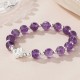 925 Silver Amethyst Lotus Spiritual Bracelet