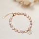 18K Gold Plated Pearl Elephant Zircon Charm Sincerity Bracelet 18K Gold Plated Pearl Elephant Zircon Charm Sincerity Bracelet