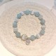 925 Silver Cat's Eye Aquamarine Support Bracelet
