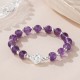 925 Silver Amethyst Lotus Spiritual Bracelet