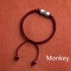 925 Silver 12 Chinese Zodiac Cinnabar String Bracelet