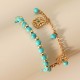 2Pcs Turquoise Stone Flower Protection Bracelet
