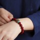 925 Silver Buddha Cinnabar Om Mani Padme Hum Bracelet