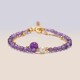 14K Gold Plated Amethyst Crystal Healing Chain Bracelet