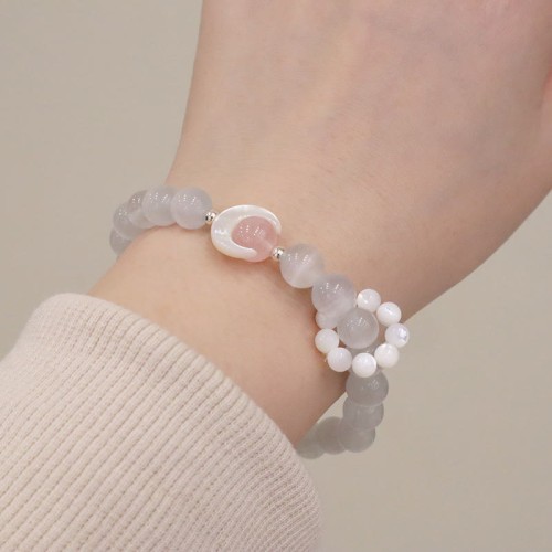 925 Silver Amethyst Aquamarine Cat's Eye Healing Bracelet 925 Silver Amethyst Aquamarine Cat's Eye Healing Bracelet