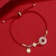 18K Gold Hetian Jade Luck Red Rope Bracelet