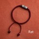 925 Silver 12 Chinese Zodiac Cinnabar String Bracelet