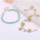 2Pcs Turquoise Stone Flower Protection Bracelet