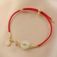 18K Gold Hetian Jade Luck Red Rope Bracelet