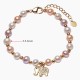 18K Gold Plated Pearl Elephant Zircon Charm Sincerity Bracelet 18K Gold Plated Pearl Elephant Zircon Charm Sincerity Bracelet