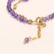 14K Gold Plated Amethyst Crystal Healing Chain Bracelet