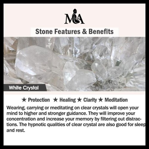 Natural White Crystal Lotus Healing Bracelet