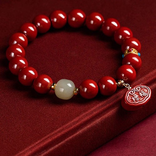 Cinnabar Jade Healing Charm Bracelet