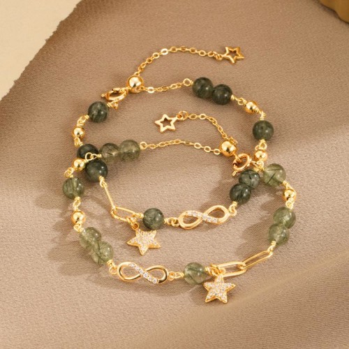 14K Gold Green Rutilated Quartz Eternal Love Bracelet 14K Gold Green Rutilated Quartz Eternal Love Bracelet
