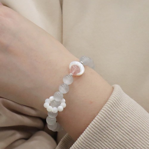 925 Silver Amethyst Aquamarine Cat's Eye Healing Bracelet 925 Silver Amethyst Aquamarine Cat's Eye Healing Bracelet