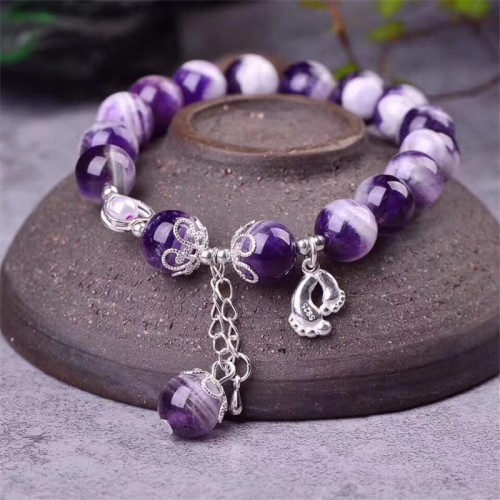 925 Silver Amethyst Healing Heart Charm Bracelet 925 Silver Amethyst Healing Heart Charm Bracelet