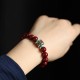 925 Silver Buddha Cinnabar Om Mani Padme Hum Bracelet