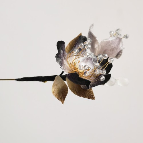 Handmade Velvet Mulberry Silk Flowers & Leaves Brooch Handmade Velvet Mulberry Silk Flowers & Leaves Brooch