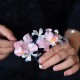 Handmade Velvet Mulberry Silk Pink Iris Vine Brooch & Hairpin Handmade Velvet Mulberry Silk Pink Iris Vine Brooch & Hairpin