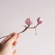 Handmade Yangzhou Velvet Mulberry Silk Purple Magnolia Brooch & Hairpin