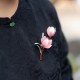 Handmade Yangzhou Velvet Mulberry Silk Purple Magnolia Brooch & Hairpin