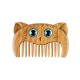 Simple Cat Pattern Green Sandalwood Portable Comb