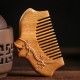 Green Sandalwood Flower Engraved Soothing Comb