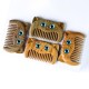 Simple Cat Pattern Green Sandalwood Portable Comb