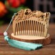 Green Sandalwood Fox Peony Lotus Engraved Comb Green Sandalwood Fox Peony Lotus Engraved Comb