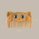 Simple Cat Pattern Green Sandalwood Portable Comb