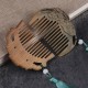 Green Sandalwood Fox Peony Lotus Engraved Comb Green Sandalwood Fox Peony Lotus Engraved Comb