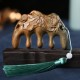 Green Sandalwood Plum Blossom Koi Fish Engraved Comb