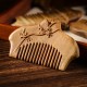 Green Sandalwood Flower Engraved Soothing Comb