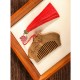 Green Sandalwood Flower Engraved Soothing Comb