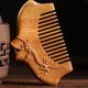 Green Sandalwood Flower Engraved Soothing Comb
